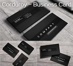 酷黑风格的商业名片模板：Corduroy - Business Card